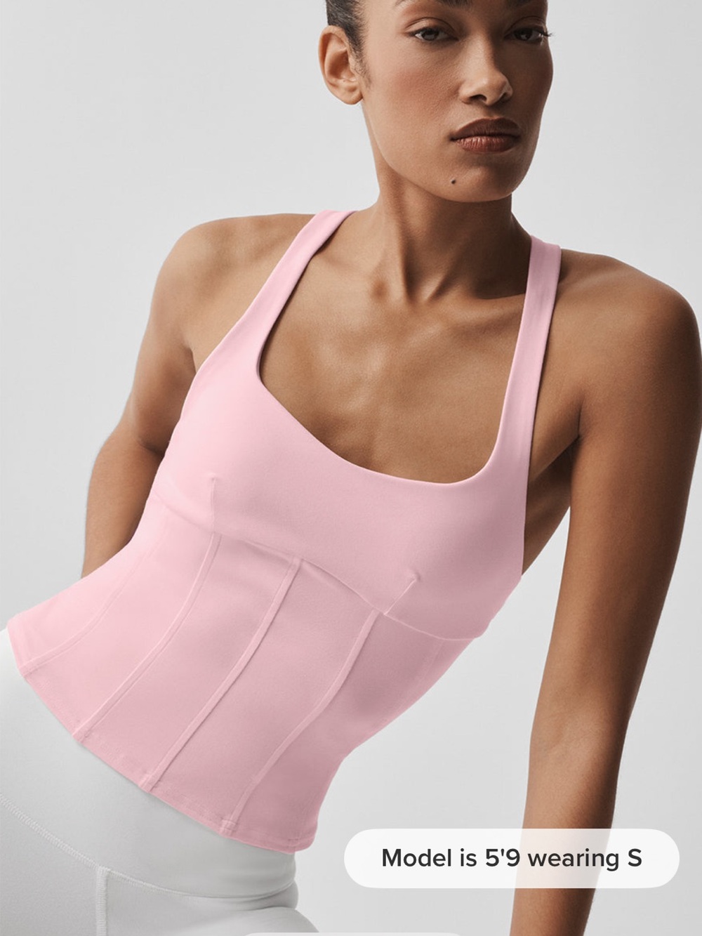Alo yoga sparks fly corset tank vintage pink